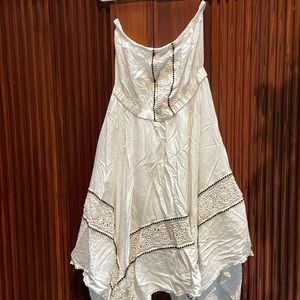 White strapless boho dress
